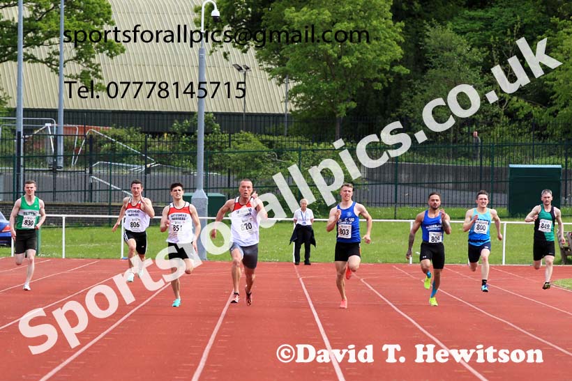 Senior Mens 200 metres, 2023 North Eastern Track and Field Champs., Middlesbrough Sports Village, Middlesbrough. Photo: David T. Hewitson/Sports for All Pics
